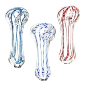 Small Striped Glass Pipe | 2.75" | Colors Vary | BluntPark.com