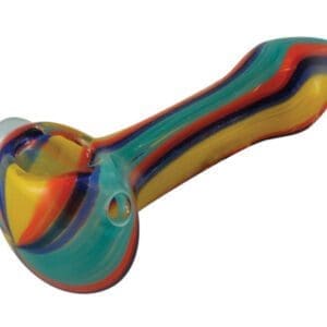 4" Multicolored Glass Pipe w/ Stripes | BluntPark.com