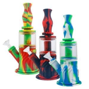 4 in 1 Silicone Water Pipe | 10" / 14mm F / Colors Vary | BluntPark.com
