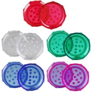 Acrylic Grinder w/ Diamond Teeth | 2 Piece | 2" | Colors Vary | BluntPark.com