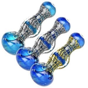 Art Deco Homage 3-Sided Neck Spoon Pipe | 5" | Colors Vary | BluntPark.com