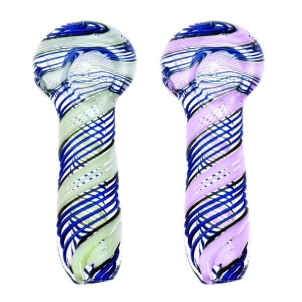 Blue Twist w/ Slime Hand Pipe | 3.75" | Colors Vary | BluntPark.com