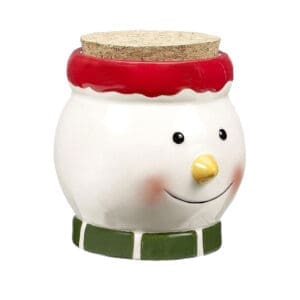 Smiling Snowman Ceramic Stash Jar w/ Cork Lid | BluntPark.com