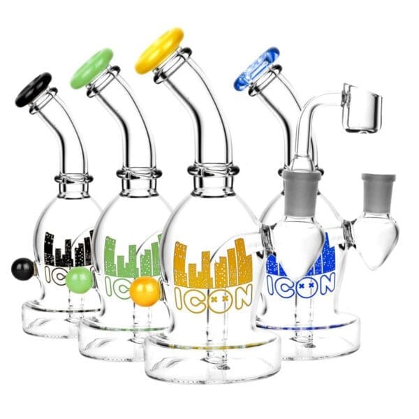 Diamond Glass Icon Ori Rig | 7" | 14mm Female | Colors Vary