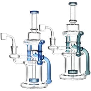 Pulsar Double Chamber Recycler Rig | 10" | 14mm Female | Colors Vary | BluntPark.com