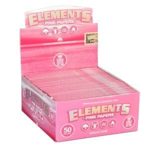 Elements Pink Rolling Papers | King Size Slim | 50pc Display | Full Box | BluntPark.com