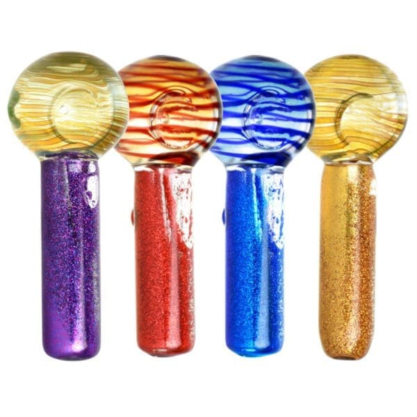 Freezable Glycerin Space Glitter Spoon Pipe | 5" | Colors Vary - Image 2