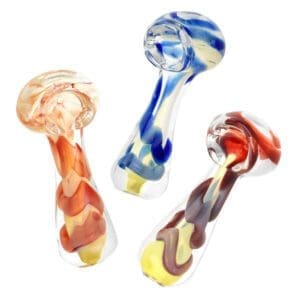 Fumed Jumbo Swirl Spoon Pipe | 3" | Colors Vary | BluntPark.com