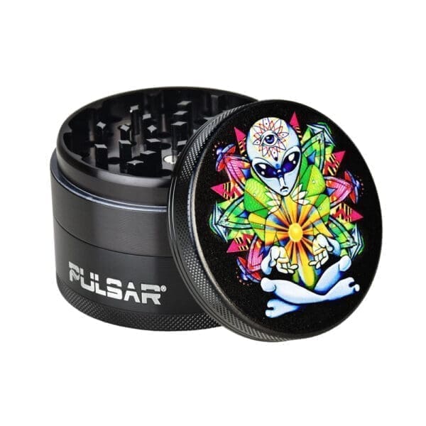 Pulsar Artist Series Metal Grinder | Amberly Downs Psychedelic Alien | BluntPark.com