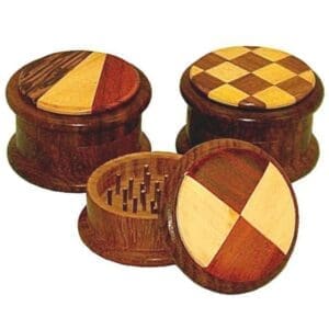 Round Wood Herb Grinder | 2pc | BluntPark.com