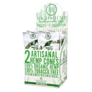 High Hemp Organic Artisanal Cones | 2 Pack | Full Box | 15 Pouch Display | BluntPark.com