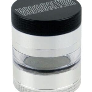 Kannastor Jar Body Multi Chamber 4 Piece Grinder | 2.2" | Black/Silver | BluntPark.com