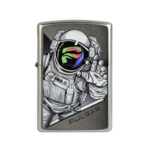 Zippo Lighter | Pulsar Psychedelic Spaceman | Brushed Chrome | BluntPark.com