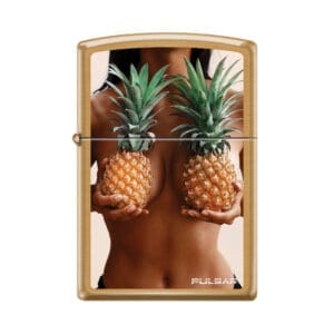Pulsar Zippo Lighter | Pineapple Women | Brushed Brass | BluntPark.com