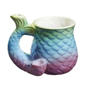 Mermaid Tail Ceramic Pipe Mug | 14oz | BluntPark.com