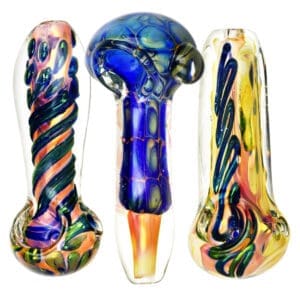 Metallic Fumed Glass Spoon Pipe | 3.75" | BluntPark.com