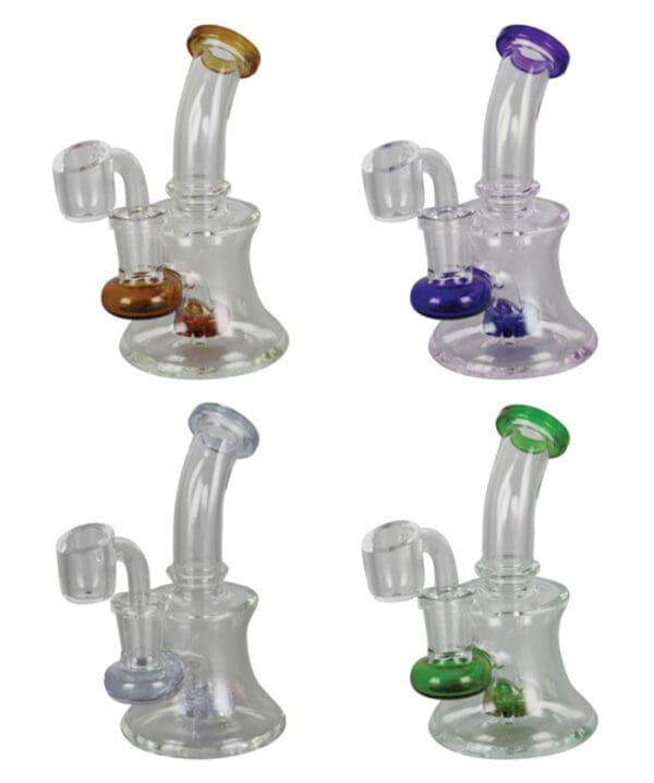 Mini Hour Glass Oil Rig | 5.25" | 14mm Female | Colors Vary