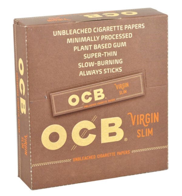 OCB Virgin Rolling Papers | Kingsize Slim | 24pc Display | Full Box | BluntPark.com