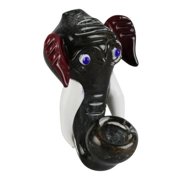 Elephant Head Fritted Sherlock Pipe | BluntPark.com