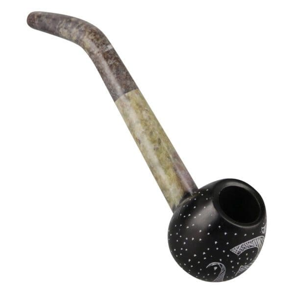 Carved Stone Pipe w/ Om Symbol | BluntPark.com