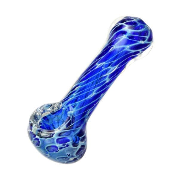 Cellular Blue Glass Spoon Pipe | BluntPark.com