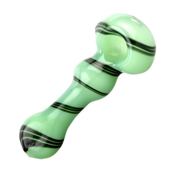 Jade Green Black Swirl Spoon Pipe | BluntPark.com