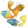 Standing Fritted Tropical Fish Hand Pipe | Colors Vary | BluntPark.com