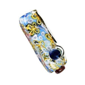 River Flowers Squared Glass Hand Pipe | BluntPark.com