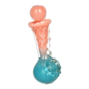 Pastel Ombre Textured Glass Hand Pipe w/ Marbles | BluntPark.com