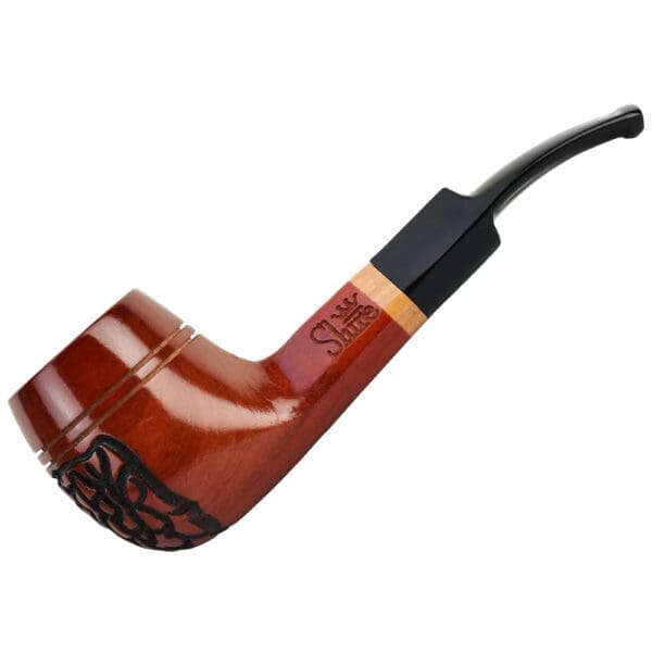 Pulsar Shire Pipes The Roscoe | Engraved Bulldog Saddle Stem Wood Pipe | BluntPark.com