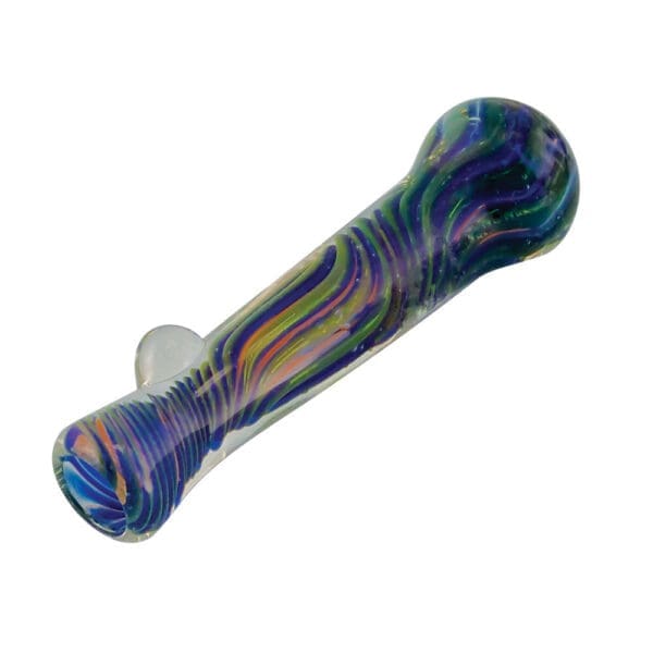 Multicolor Borosilicate Glass Chillum w/ Twists | BluntPark.com