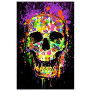 Splatter Skull Non-Flocked Blacklight Poster | BluntPark.com