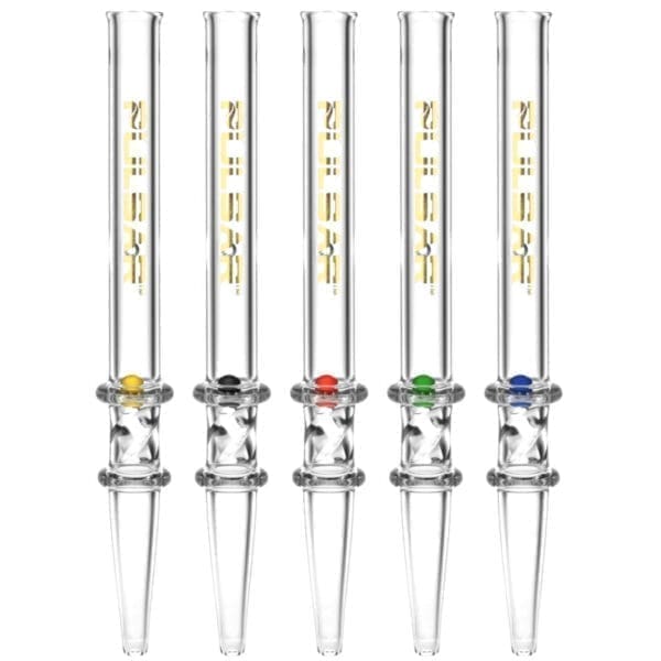 Pulsar Dab Straw w/ Spin Pearl | 6" | Asst Colors | 5pc Bundle | BluntPark.com