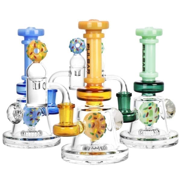 Pulsar Donut Diamond Dab Rig Set | 6.5" | 14mm Female | Colors Vary | BluntPark.com