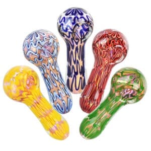 Pulsar Groovy Galore Spoon Pipe | 4" | Assorted | 5 Piece Set | BluntPark.com