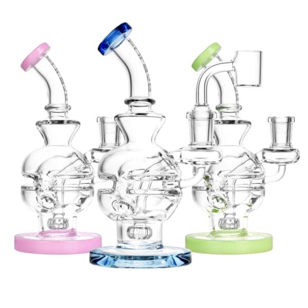 Pulsar Mini Egg Dab Rig | 7" | 14mm Female | Colors Vary | BluntPark.com