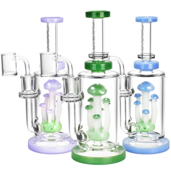 Pulsar Mushroom Cluster Dab Rig | 9" | 14mm Female | Colors Vary | BluntPark.com