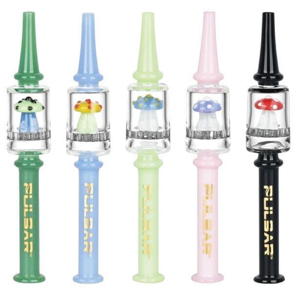 Pulsar Shroom Dab Straw w/ Honeycomb Filter | 6.25" | Colors Vary