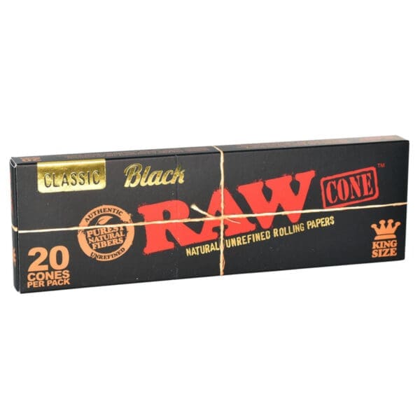 RAW Black Pre-Rolled Cones | 20pk | King Size | 12pc Display | Full Box - Image 2