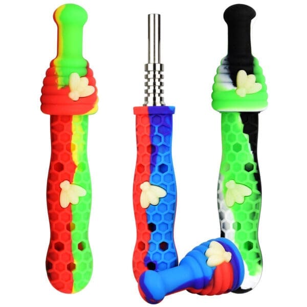 Silicone UV Honeybee Vapor Straw w/ Cap | BluntPark.com