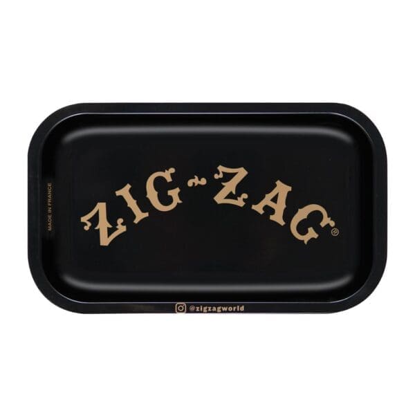 Zig-Zag Small Metal Rolling Tray | Black | BluntPark.com