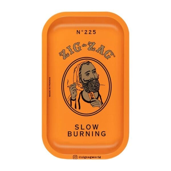 Zig-Zag Small Metal Rolling Tray | Orange | BluntPark.com