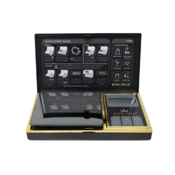 King Palm Gold-Plated Black Digital Mini Scale | 100g x .01g | BluntPark.com