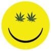 Hemp Leaf Smiley Face Sticker | BluntPark.com