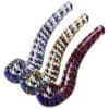 Striated Two Tone Bubbly Glass Long Pipe | 6" | Colors Vary | BluntPark.com