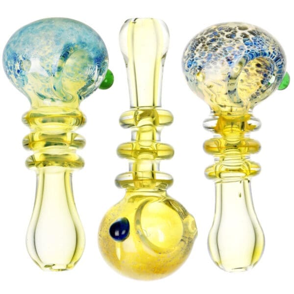 Supernova Burst Ring Neck Glass Hand Pipe | 4" | Colors Vary | BluntPark.com