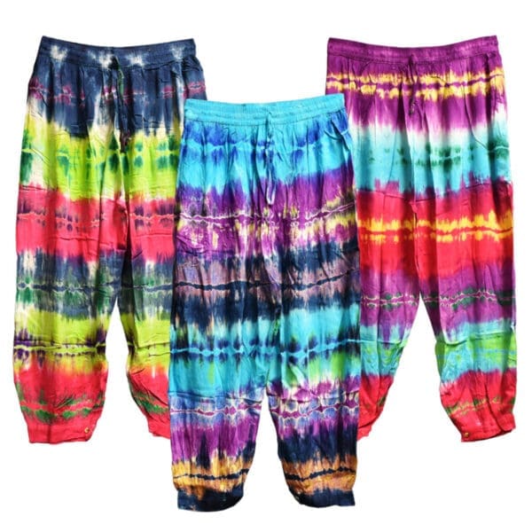 Tie Dye Striped Harem Pants | 37"/Colors Vary | BluntPark.com