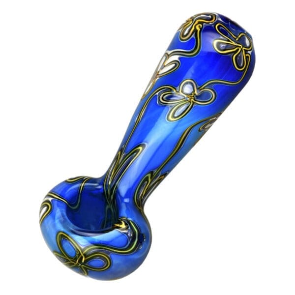 Trippy Floral Double Glass Spoon Pipe | 5" | BluntPark.com