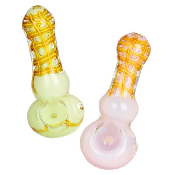 Waffle Cone Bubbled Glass Spoon Pipe | 3.75" | Colors Vary | BluntPark.com