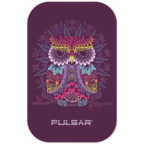 Pulsar Magnetic Rolling Tray Lid | 11" x 7" | Owl Mandala | BluntPark.com